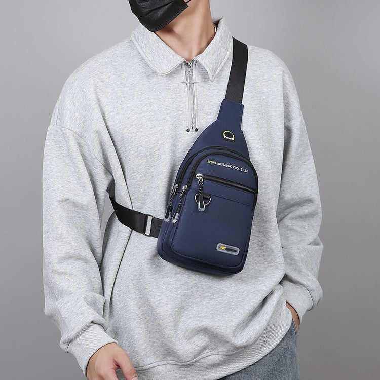 Men's chest bag - multifunctional multi compartment chest bag, durable nylon for outdoor travel, hiking and daily use, sports de