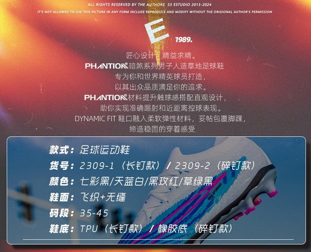 New Men Soccer Shoes Grass Professional Training Football Shoes Society Cleats Football Field Boots Fast Indoor Sneaker Non Slip