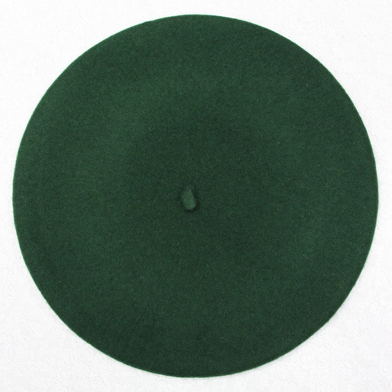 Boina de lã sintética quente de inverno feminina meninas artista francesa gorro chapéu vermelho preto roxo bege laranja Kawaii bonés de topo plano aquecedores