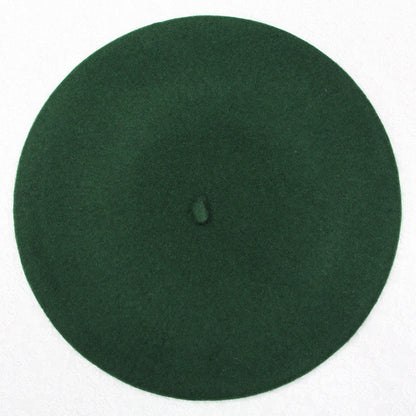 Boina de lã sintética quente de inverno feminina meninas artista francesa gorro chapéu vermelho preto roxo bege laranja Kawaii bonés de topo plano aquecedores