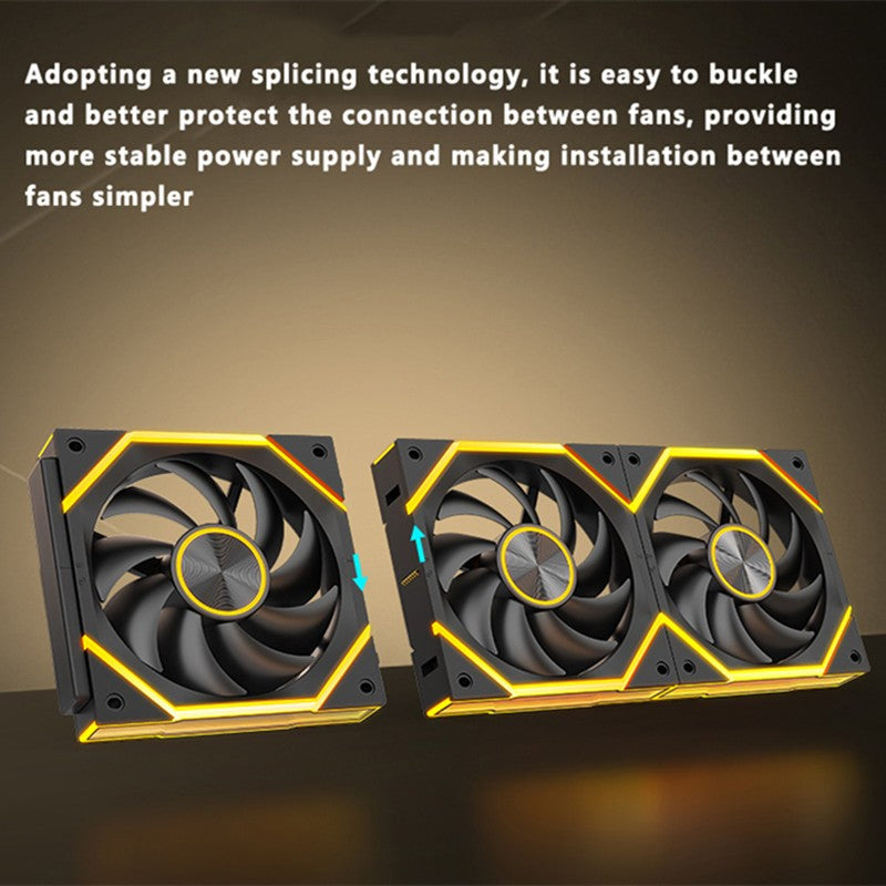 ICE Whale WX-1 Wireless Splicing PC Case Fan 120mm ARGB Mirror Cycle Effect 800-2000RPM 360mm Water-cooled Radiator Cooling Fan