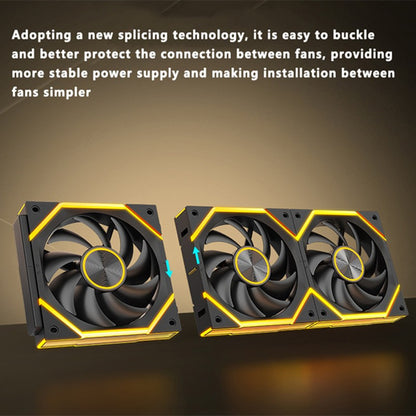 ICE Whale WX-1 Wireless Splicing PC Case Fan 120mm ARGB Mirror Cycle Effect 800-2000RPM 360mm Water-cooled Radiator Cooling Fan