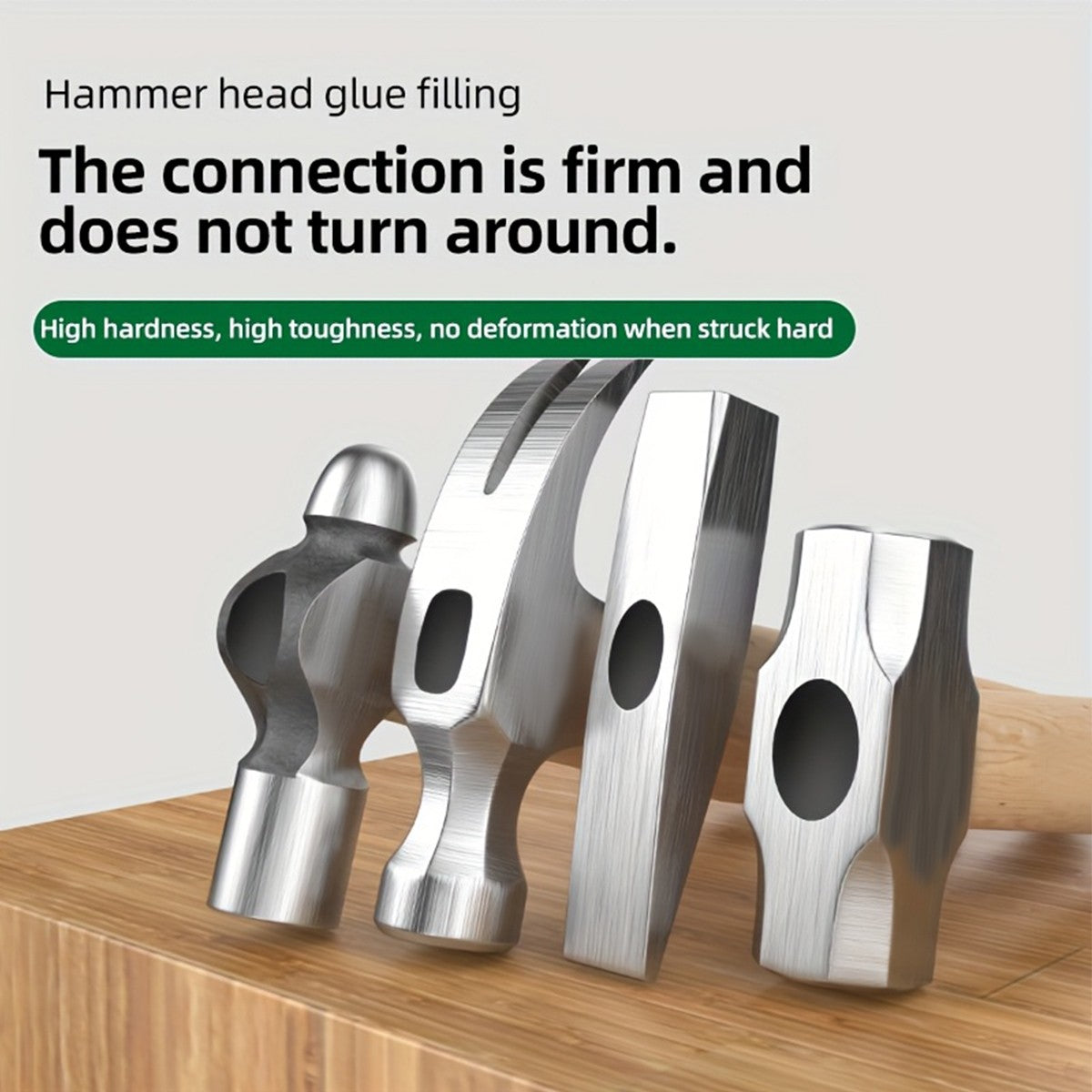 Mini Hammer High Carbon Steel Hammer Solid Wood Short Handle Octagonal or Round Head Hammer Small Manual Hardware Tool