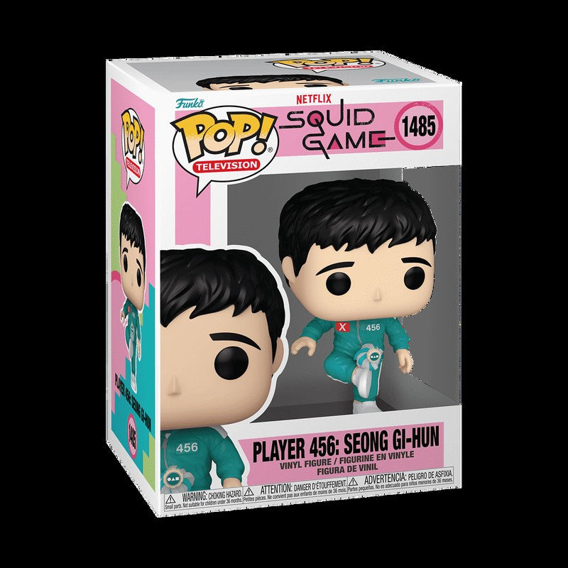 Boneco FUNKO POP Edição Limitada do Jogo da Lula: Jogador 001, Geum-ja, Hyun-ju, Front Man, Jogador 456: Seong Gi-Hun (Chutando Jegi)