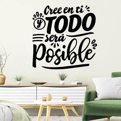 1 pc meaningful spanish text Wall Sticker Home Decoration wallpaper Accessories For Baby Kids Rooms Decor Mural