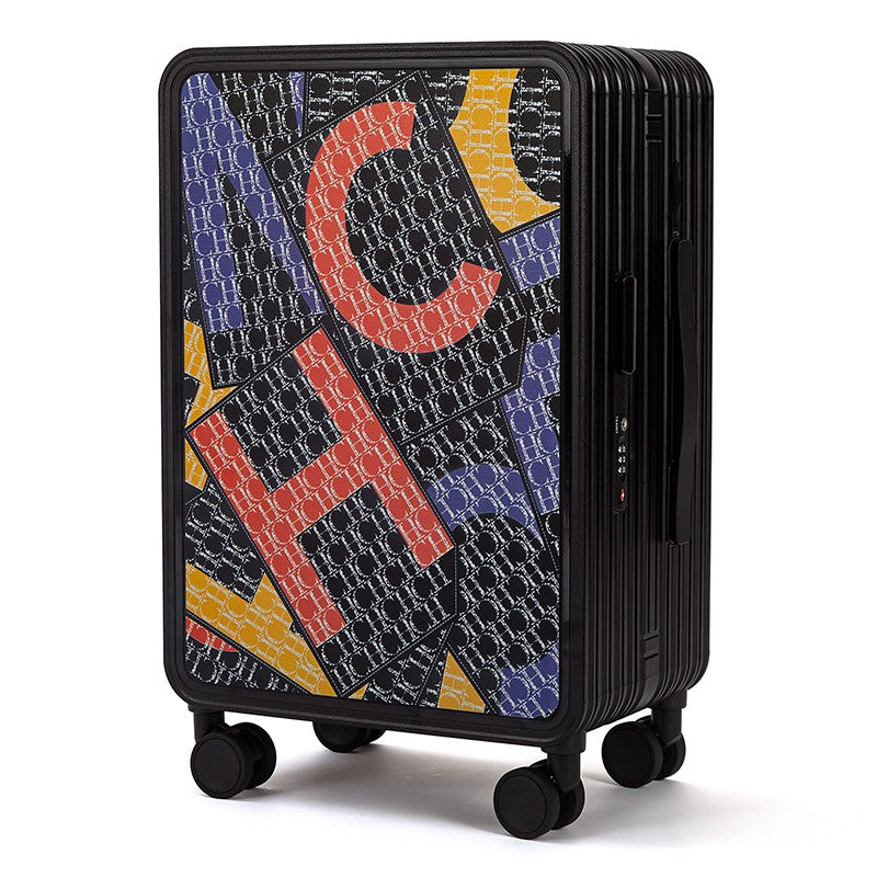 Classic Fashion Unisex New Roller Luggage Letter Design Large Capacity Business Travel Luggage