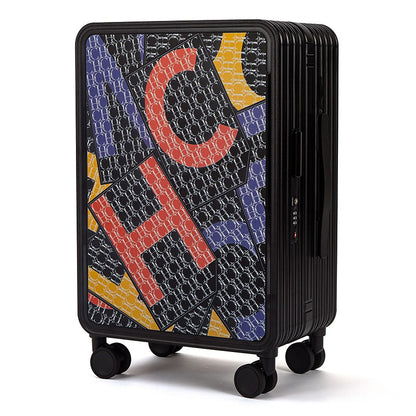 Classic Fashion Unisex New Roller Luggage Letter Design Large Capacity Business Travel Luggage