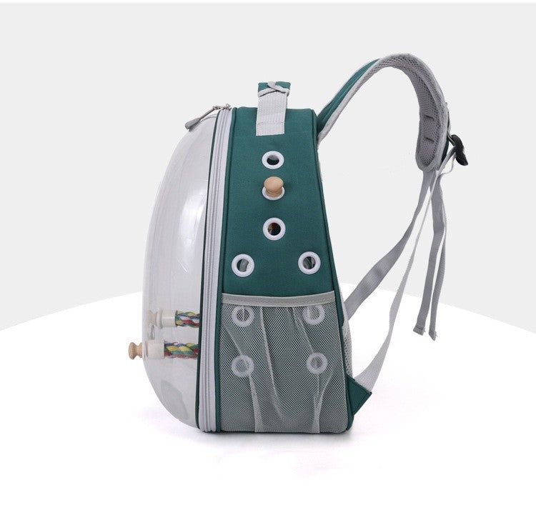 Mochila para Transporte de Pássaros com Poleiro de Corda e Bandeja para Papagaio Periquito Arara Calopsita Gaiola Acrílica para Animais de Estimação Bolsa para Pássaros