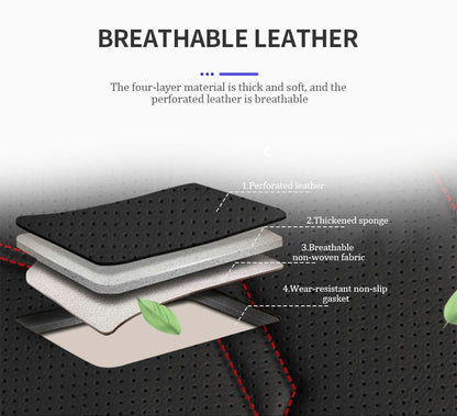 SEAMETAL Luxury Car Seat Cover PU Leather Seat Cushion Covers Universal Auto Interior Seats Protection Pad Mat Four Seasons