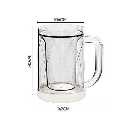 Canecas de Cerveja de Parede Dupla com Gel Congelante, Canecas de Uísque Transparentes com Alça para Bar e Copos de Bebida para Uso Externo