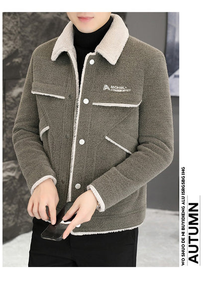 2023 Winter Men's Woolen Jacket Plus Velvet Padded Warm Trench Coat Fashion Casual Business Streetwear Overcoat Men Clothing