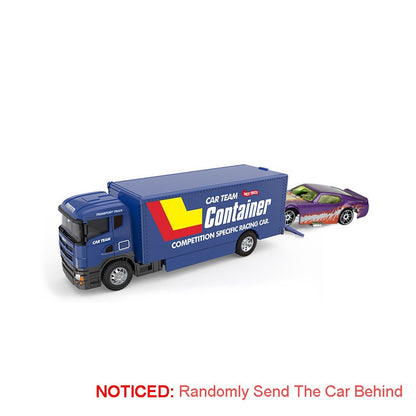 Caminhão de Contêineres em Miniatura Escala 1:64 Carrinhos de Brinquedo de Metal Diecast Reboque com Fricção Veículos de Transporte para Presentes Infantis