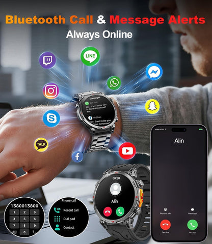 Smartwatch Militar T-Rex3 Ultra GPS 2025 Novo com GPS Integrado Bússola Altímetro Barômetro 5ATM À Prova D'água Pulseira Esportiva Masculina de 650mAh