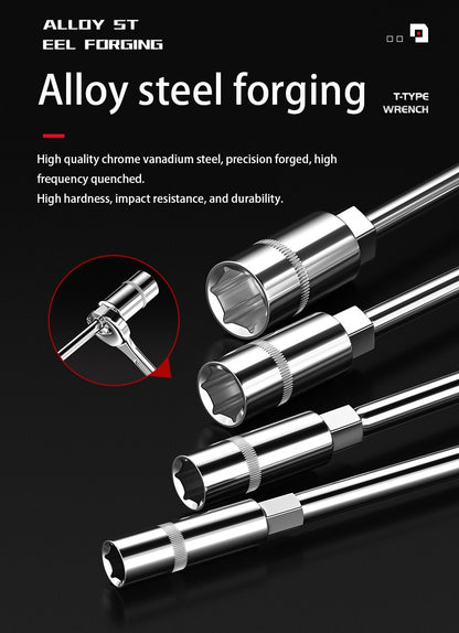 Chave de Soquete T de 6-19 mm Chave de Porca Sextavada Chaves de Fenda Hexagonais Estendidas Pneus Automotivos Máquinas Ferramentas Manuais de Reparo para Oficina