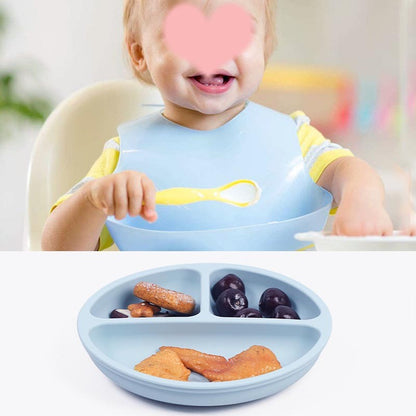 8Pcs Silicone Tableware Set Personalized Name Logo Baby Feeding Set Spoon Fork Suction Cup Bowl Silicone Dinner Plate For Kids