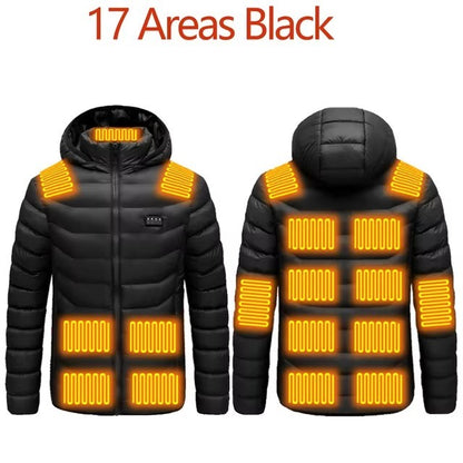 Men Heated down jacket USB Winter men's parka Outdoor Electric padded jacket Warm Sprots Thermal Coat Clothing Heated jacket