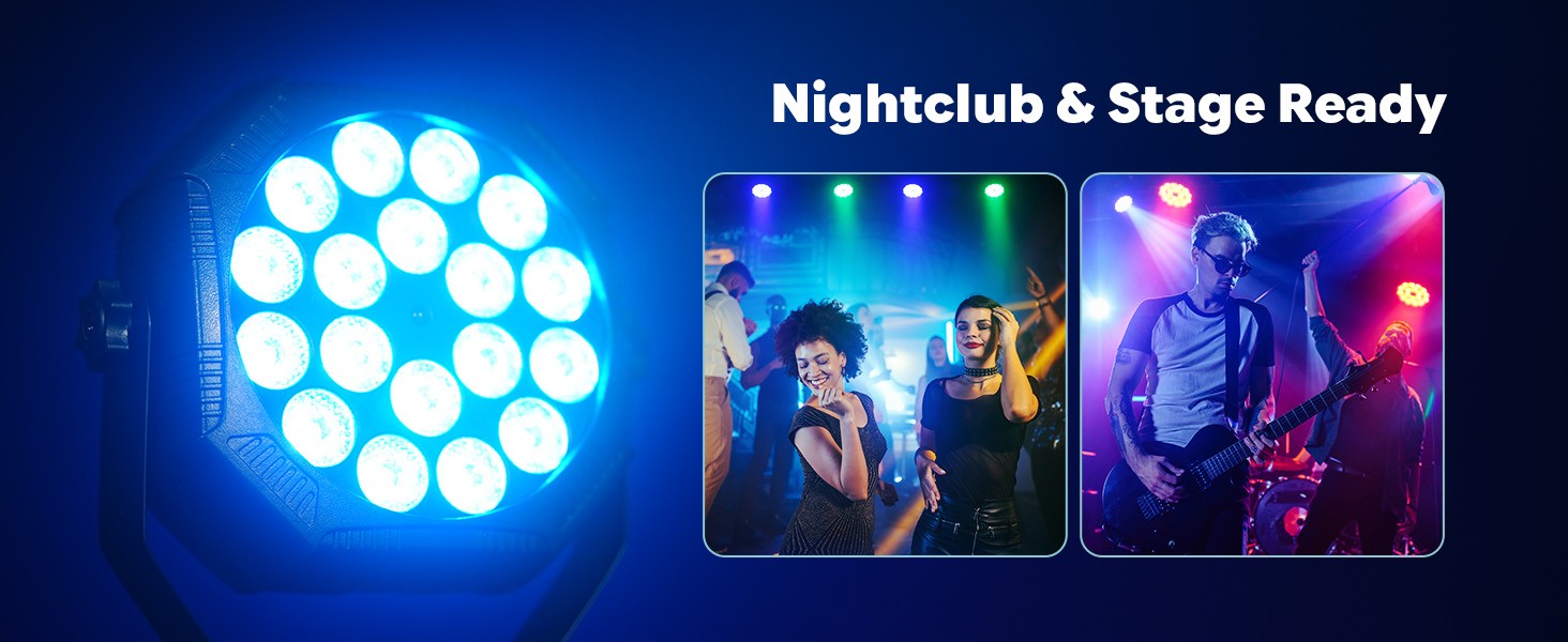 4PCS Flat Stage Par Light Built-in Battery Par Light Mini DJ Party Lights RGB LED Effect Lights Remote control Stage Lighting