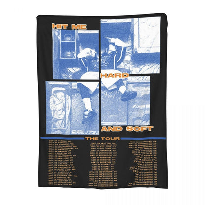 Manta de Lã Hit Me Hard And Soft Merch Billie Macia e Aconchegante para Carro e Quilt