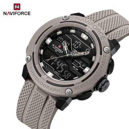 NAVIFORCE Sport Watch for Men Waterproof Dual Display Quartz Wristwatch Mens Digital Date Clock Military Stopwatch Reloj Hombre