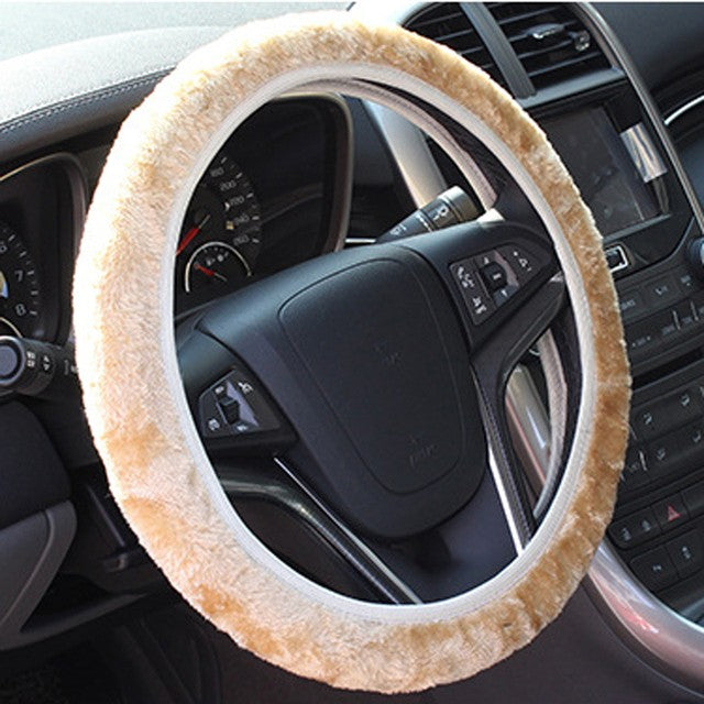 Four Seasons Universal Car Steering Wheel Cover 37-38cm Leather Embroidered Color Diamond-Studded Elastic Steering Wheel Cover