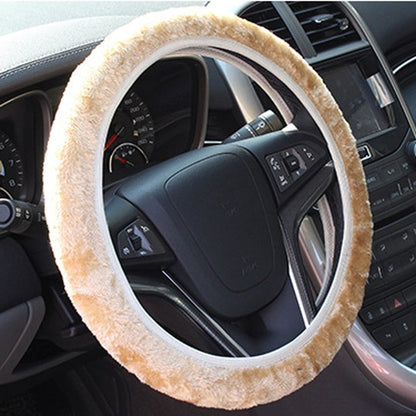 Four Seasons Universal Car Steering Wheel Cover 37-38cm Leather Embroidered Color Diamond-Studded Elastic Steering Wheel Cover