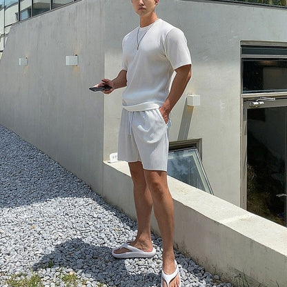 Men's Summer Quick Dry Breathable Gym Fitness Sports Running Ruffled Casual Shorts Workout Jogger Short Pants Loose Sweatpants