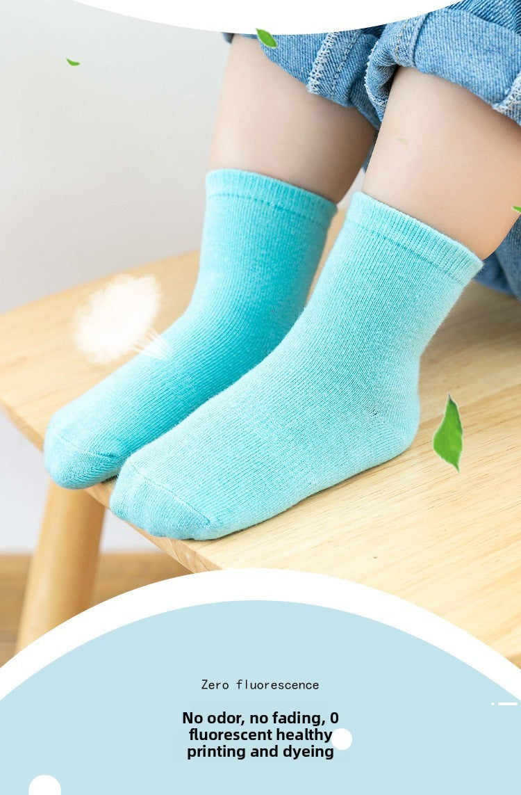 6 Pairs Baby Socks Spring Autumn Cartoon Weather Full Bottom Anti Slip Mid Tube Kids Boys Girls Socks