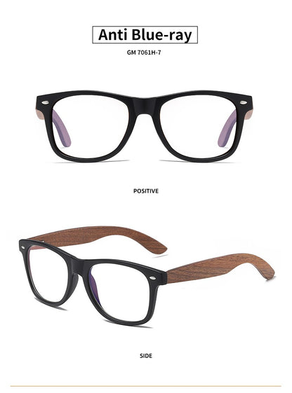 Óculos de Sol GM Ecológicos de Madeira de Nogueira Retrô UV400 Polarizados de Bambu Masculino Moderno Lente Anti-Azul 7061h