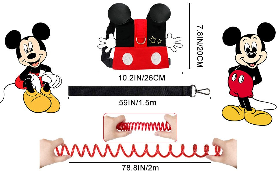 Toddler Leash Harness, 3-in-1Child Leashes for Toddlers Set-2m Kids Leashes for Toddlers&Wrist Leash for Kids(7.8 '' x 7 '')