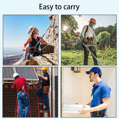 10000mAh Waist Fan Portable Handheld Hanging Neck Fan Ultra-Strong Wind with Phone Charging LED Light for Outdoor Working