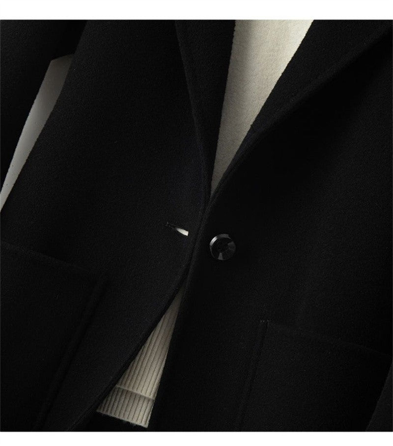 High-Quality Double-Sided Tweed Wool Coat Female 2025Autumn Winter New Woolen Jacket Women's Long Outerwear Fashion Overwear Top