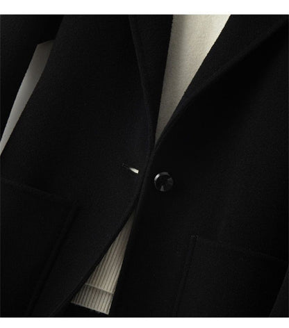 High-Quality Double-Sided Tweed Wool Coat Female 2025Autumn Winter New Woolen Jacket Women's Long Outerwear Fashion Overwear Top