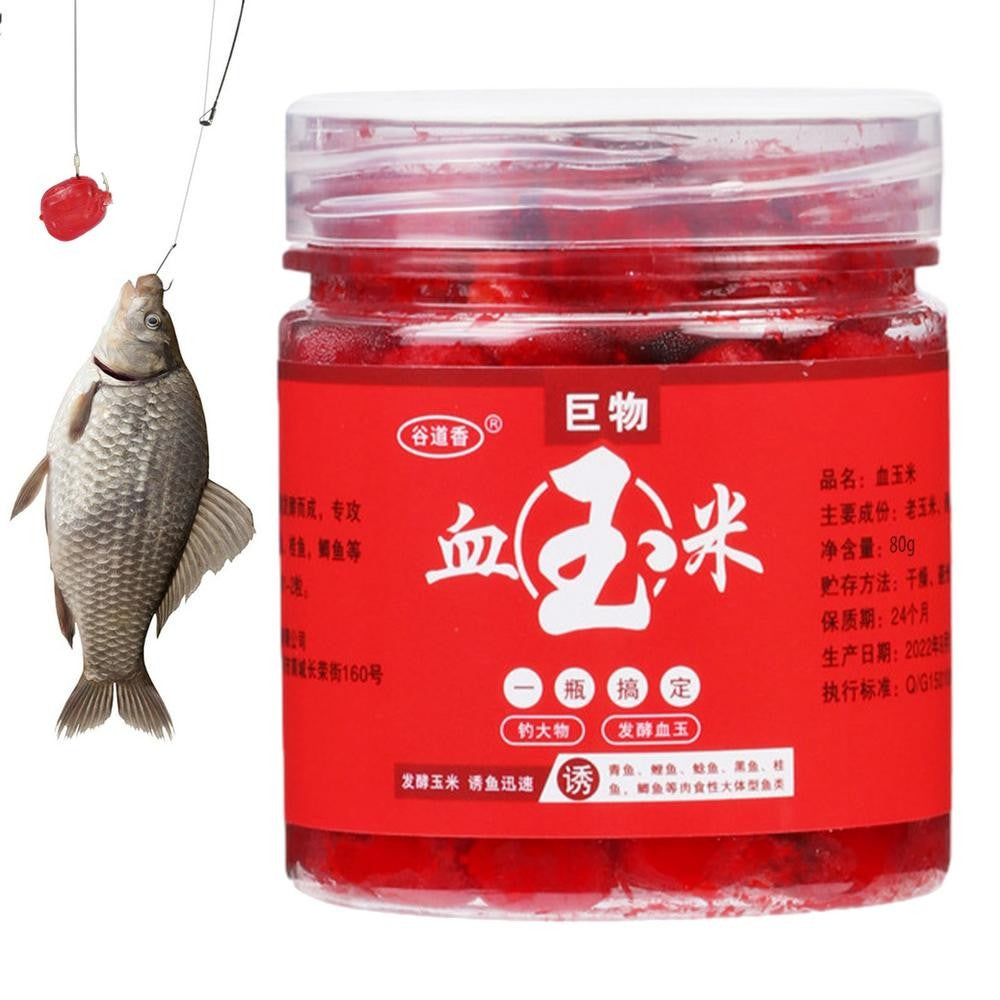 80g Blood Corn Fish Attractant Concentrated Red Fish Lures Fish Bait Additive Perch Catfish Grass Carp Herring Fishing Accessory