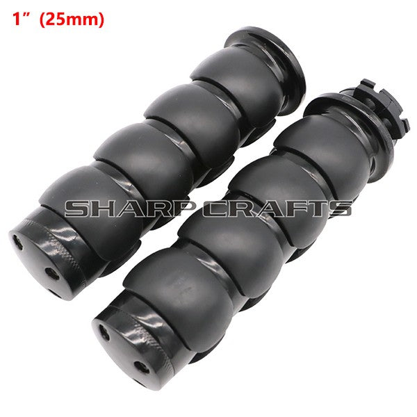 1" 25mm & 7/8'' 22mm Billet Rubber Flame Spike Hand Grips For Harley Honda Kawasaki Suzuki Yamaha  Bikes Cruiser Chopper Custom