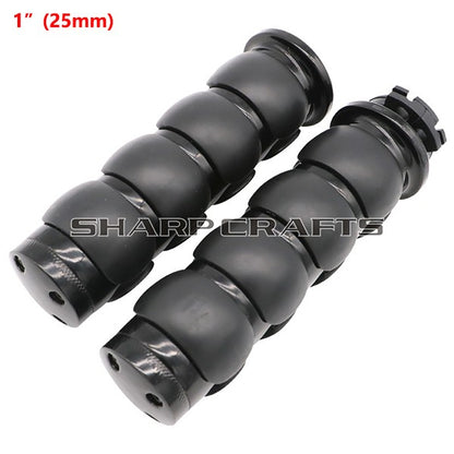 1" 25mm & 7/8'' 22mm Billet Rubber Flame Spike Hand Grips For Harley Honda Kawasaki Suzuki Yamaha  Bikes Cruiser Chopper Custom