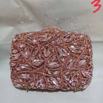 15 Colors Women Rhinestones Evening Bags Metal Diamond Mianudiere Handbag Bridal Clutches Wedding Party Stone Clutch Purse Bags