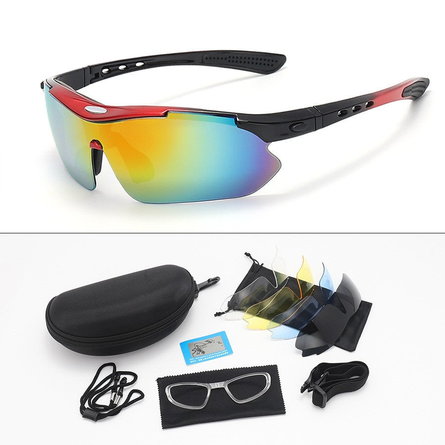 New 5 Lens Set Polarized Tactical Goggles Men Outdoor Sports Windproof Dustproof Climbing Glasses Safety Protective Glasses