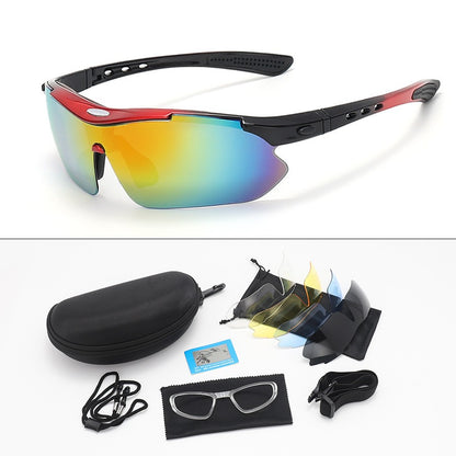 New 5 Lens Set Polarized Tactical Goggles Men Outdoor Sports Windproof Dustproof Climbing Glasses Safety Protective Glasses