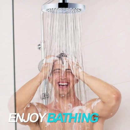 6 Inch Round Booster Shower Set Fully Electroplated Shower Head Home Set Bathroom Extension Shower Rod Set For Bathroom