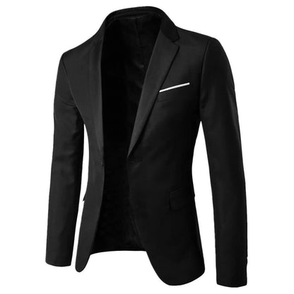 Men's Workwear Blazer Casual Spring Male Pocket Buesiness Slim Fit One Button Closure Uniform ZJFS-02020001