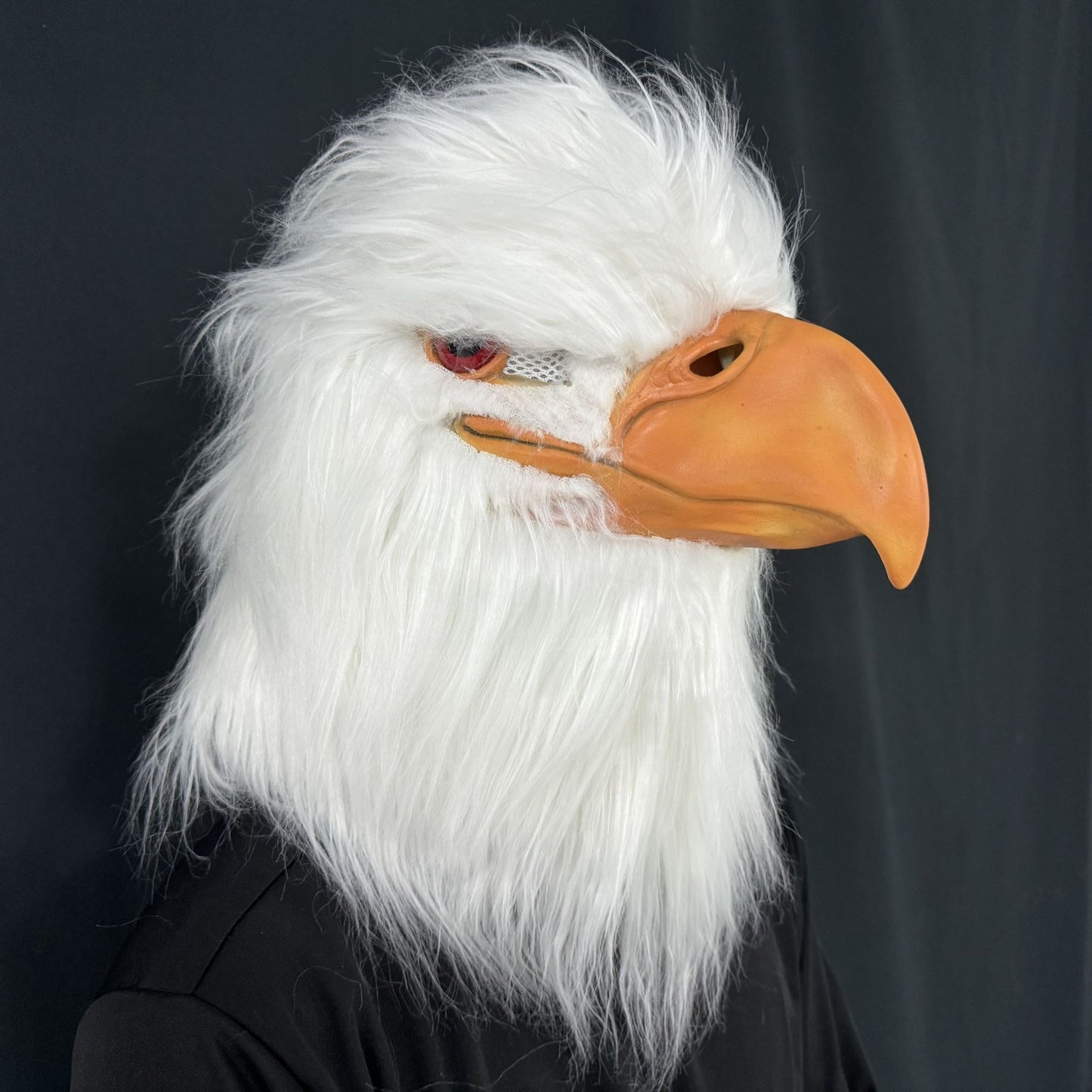 White Eagle Latex Mask – Realistic Bird Head Costume Feathers For Adults Halloween Party Cosplay Animal Prop Masquerade Carnival