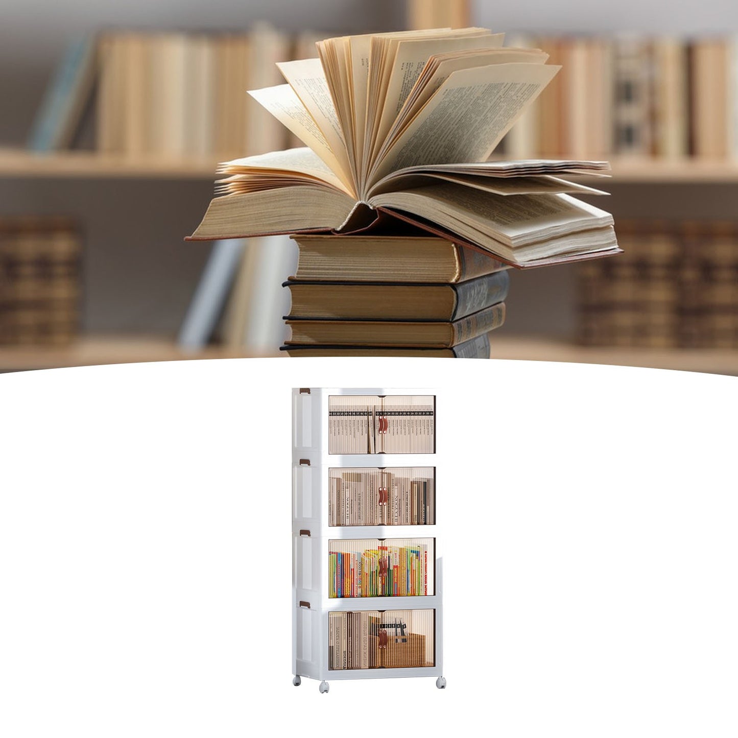 Clearance Deal Folding Children Snack Storage Cabinet Space Saving Organizer Multifunctional Plastic Living Room Baby Wardrobe