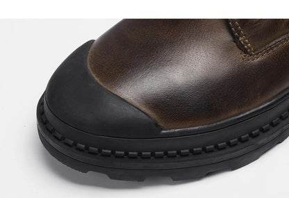 Botas Masculinas de Couro Legítimo Natural Feitas à Mão Estilo Retrô para o Inverno #9550