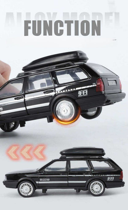 Diecast 1:32 VW SANTANA Wagon Alloy Car Model with Sound Light Children Boy Birthday Gift Toy Vehicles Miniature Voiture