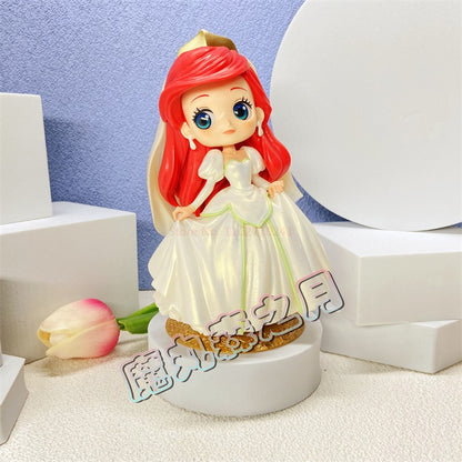 Bandai Disney A Pequena Sereia Anime Qposket Personagens Ariel Linha Glitter Boneco de Ação Modelo Colecionável Brinquedos Presente de Aniversário