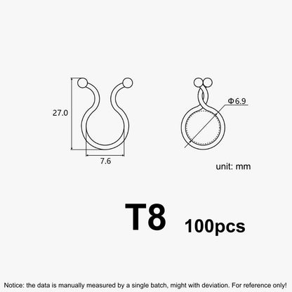 100pcs Black Twist Cable Tie Fastener Clips U Shape Plastic PA66 Nylon Retainer Desk Line Holder Fixing Clamp for Electric Wires