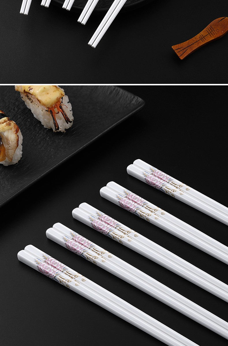 Novo conjunto de hashis de cerâmica à prova de quedas, antiderrapante, de grau alimentício, resistente à umidade, de alta temperatura, talheres chineses, hashis de sushi