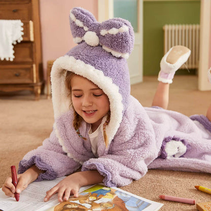 Disney Frozen Elsa Hooded Kids Bathrobes Princess Children's Nightgown Winter Thicken Flannel Girls Pajamas Coral Fleece Robe