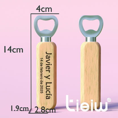 12PCS Custom Wedding Gift Bottle Opener Wedding Favors for Guests Personalized Wooden Opener as Gift for Wedding Decoration