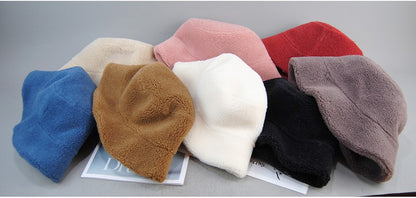 Chapéu de Pele de Carneiro Shearling Partículas Chapéus Femininos Inverno Quente Clássico Luxuoso Bonés de Alta Qualidade Chapéu Feminino Moda Novo Design Chapéu de Balde